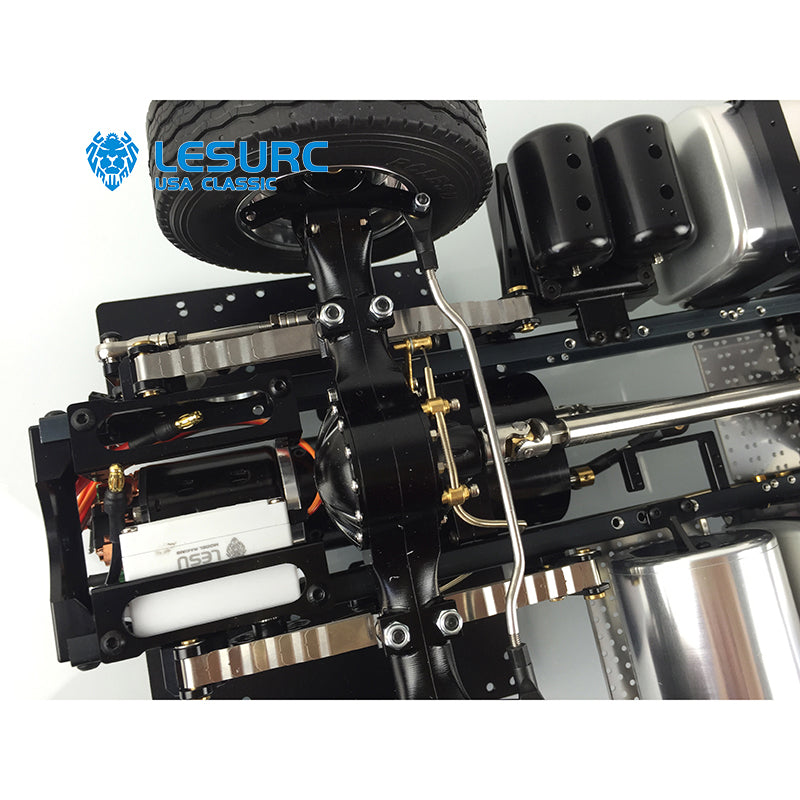LESU 6x6 Metal 3Axles RC Chassis with 2-Speed Transmission Lock Differential Servo for 1/14 RC Tractor Truck Upgrade