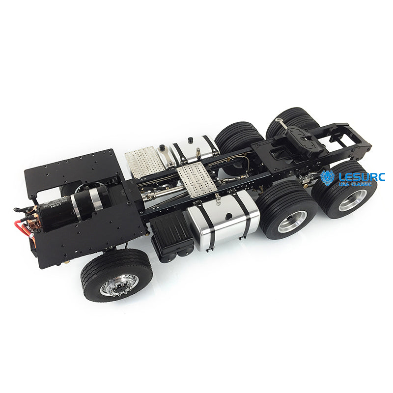 LESU 6x6 Metal 3Axles RC Chassis with 2-Speed Transmission Lock Differential Servo for 1/14 RC Tractor Truck Upgrade