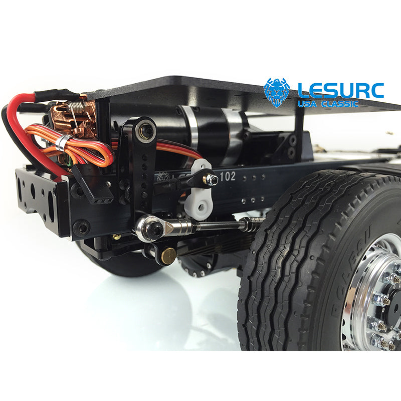 LESU 6x6 Metal 3Axles RC Chassis with 2-Speed Transmission Lock Differential Servo for 1/14 RC Tractor Truck Upgrade