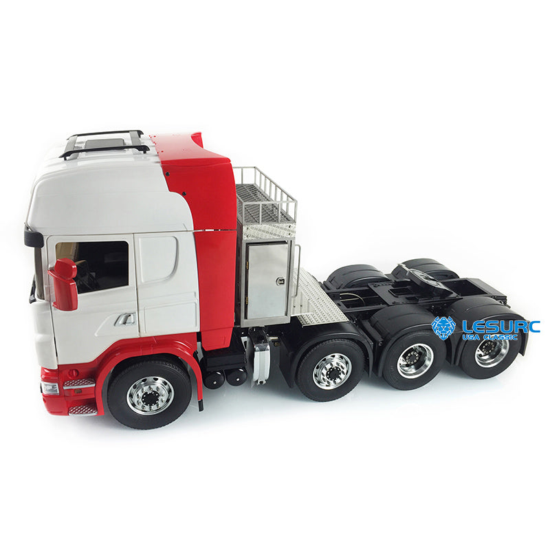 LESU 1/14 8*8 RC Tractor Truck Car Model Painted Metal Chassis W/ Cabin Set Servo 540 Motor Gearbox W/O Light Sound Controller