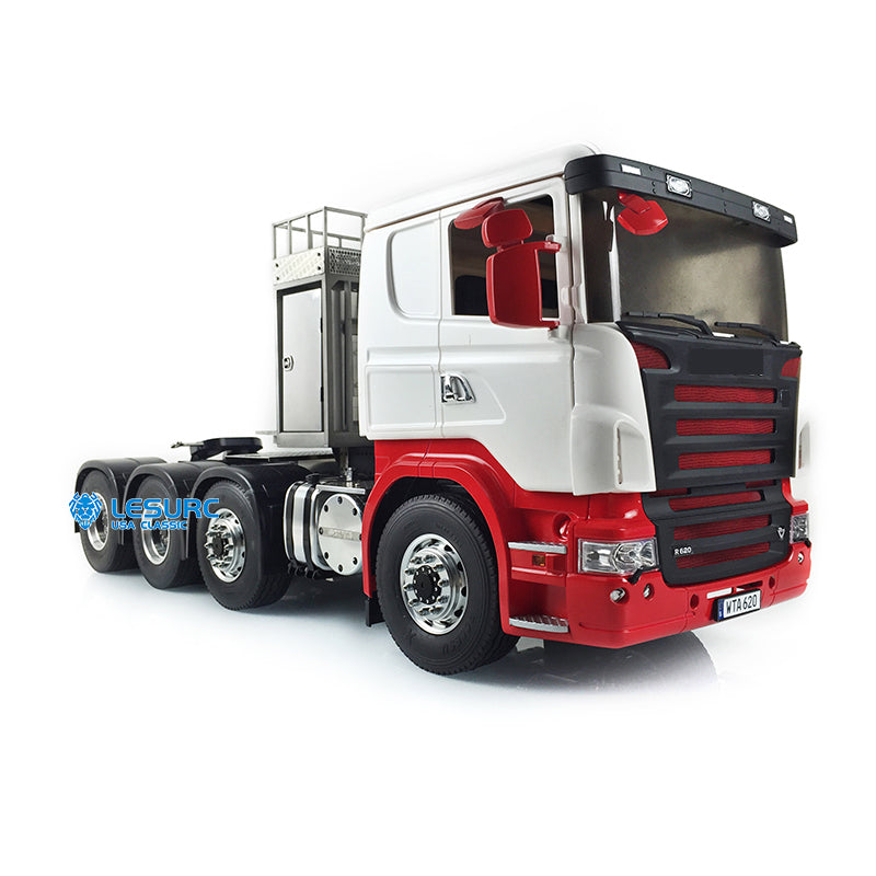 LESU 1/14 8*8 RC Tractor Truck Car Model Painted Metal Chassis W/ Cabin Set Servo 540 Motor Gearbox W/O Light Sound Controller