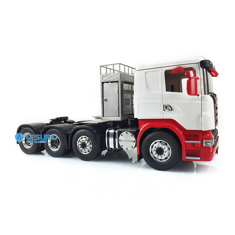 LESU 1/14 8*8 RC Tractor Truck Car Model Painted Metal Chassis W/ Cabin Set Servo 540 Motor Gearbox W/O Light Sound Controller