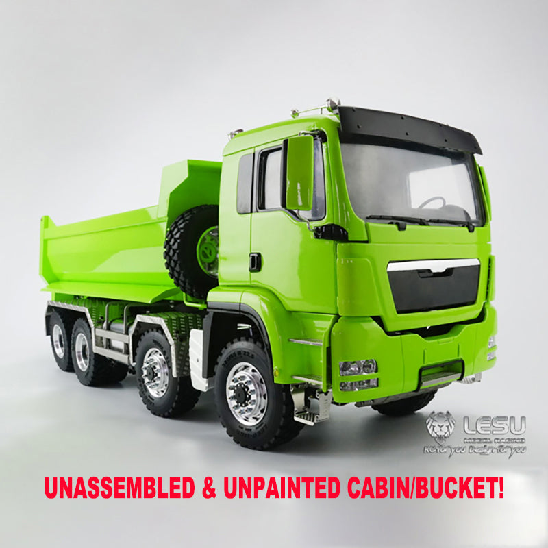 LESU 8*8 Front Hydraulic System Dumper Truck Remote Controlled Tipper for 1/14 Model Metal Chassis Motor Servo Sound Light