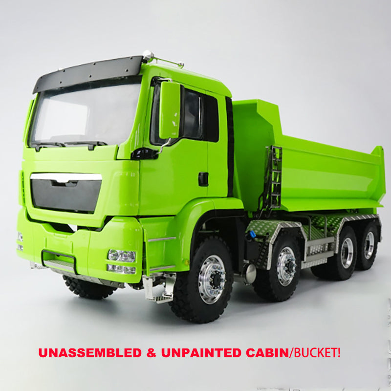 LESU 8*8 Front Hydraulic System Dumper Truck Remote Controlled Tipper for 1/14 Model Metal Chassis Motor Servo Sound Light