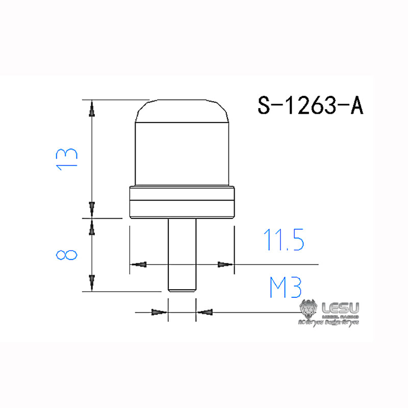 US STOCK LESU1 PairRC Model Part Rotating Warning Light A Suitable for TAMIYA RC 1/14 DIY Tractor Truck Radio Controlled Car Model