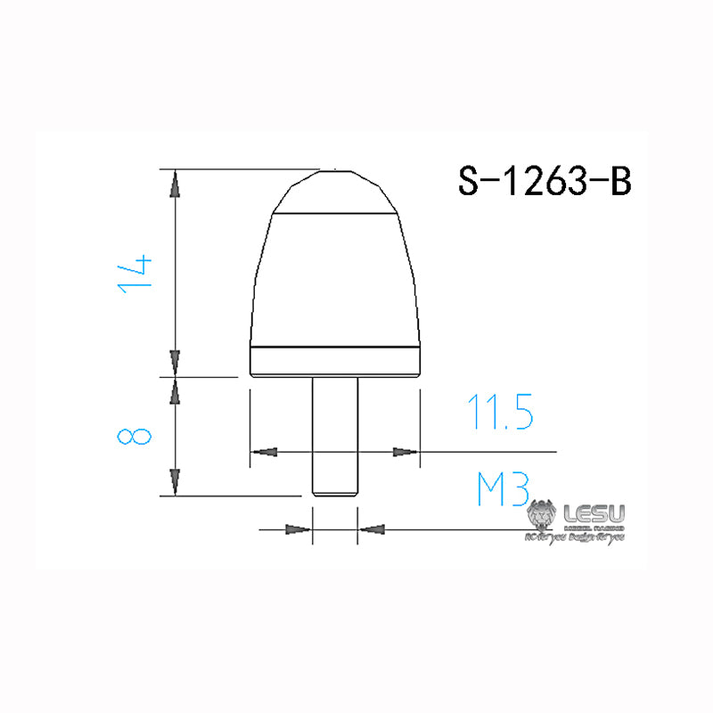 LESU Universal Spare Part Rotating Warning Light DIY Suitable for RC Tractor Truck Radio Controlled Dumper Trailer Cars