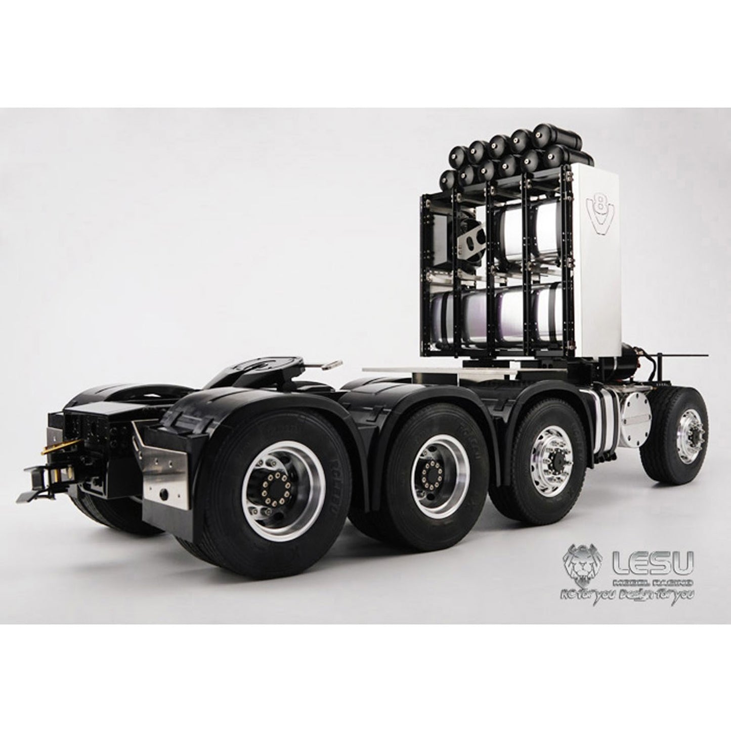 LESU 8x8 Aluminum Alloy Heavy-Duty Chassis with 2Speed Transmission 540 Brushed Motor SAVOX Servo for 1/14 RC Tractor Truck DIY Builds