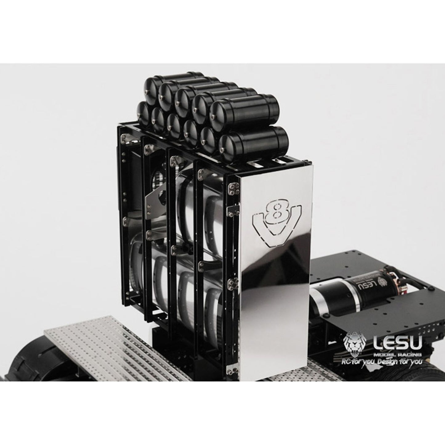 LESU 8x8 Aluminum Alloy Heavy-Duty Chassis with 2Speed Transmission 540 Brushed Motor SAVOX Servo for 1/14 RC Tractor Truck DIY Builds