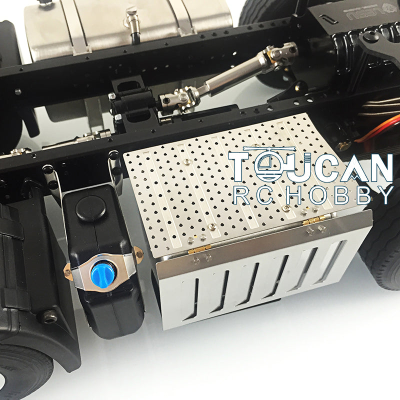 LESU 1/14 6x6 Metal Chassis 3Speed Gearbox 27T Motor Axle Lock for 3363 1851 RC Tractor Truck Model W/O ESC Toolbox Light