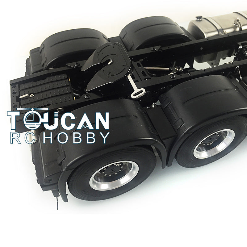 LESU 1/14 6x6 Metal Chassis 3Speed Gearbox 27T Motor Axle Lock for 3363 1851 RC Tractor Truck Model W/O ESC Toolbox Light
