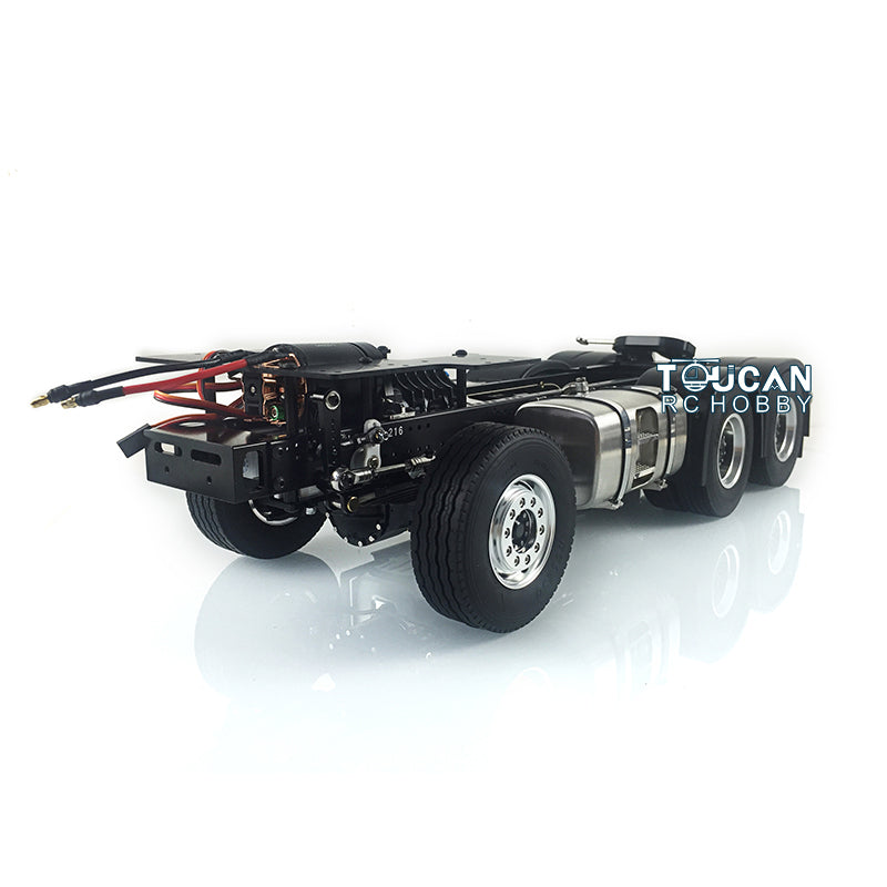 LESU 1/14 6x6 Metal Chassis 3Speed Gearbox 27T Motor Axle Lock for 3363 1851 RC Tractor Truck Model W/O ESC Toolbox Light