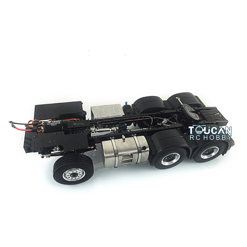 LESU 1/14 6x6 Metal Chassis 3Speed Gearbox 27T Motor Axle Lock for 3363 1851 RC Tractor Truck Model W/O ESC Toolbox Light