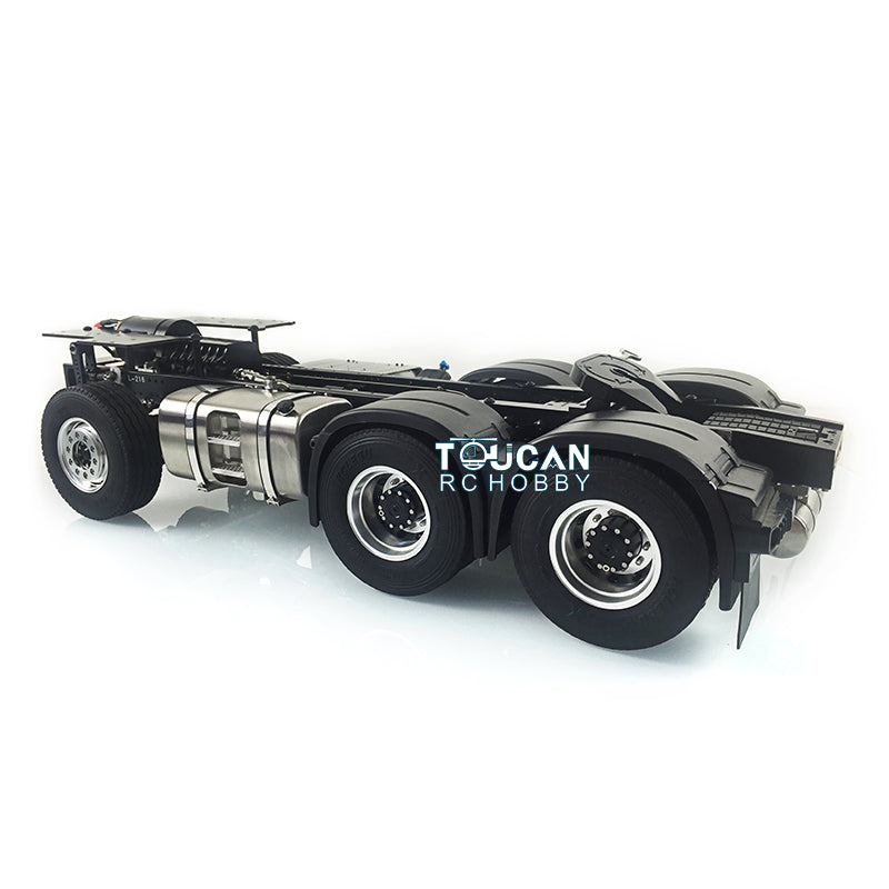 LESU 1/14 6x6 Metal Chassis 3Speed Gearbox 27T Motor Axle Lock for 3363 1851 RC Tractor Truck Model W/O ESC Toolbox Light