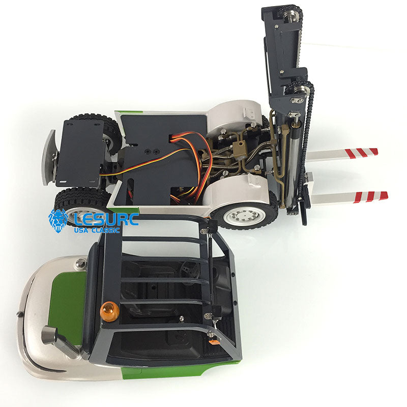 LESU A0002 1/14 Metal RC Hydraulic Forklift with FlySky I6S Radio Controller Sound Light System for Remote Control Construction Vehicle Enthusiasts