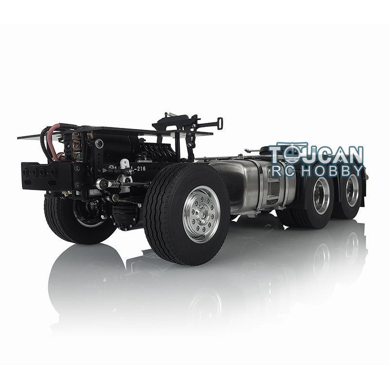 LESU 1/14 6x6 Metal Chassis 3Speed Gearbox 27T Motor Axle Lock for 3363 1851 RC Tractor Truck Model W/O ESC Toolbox Light