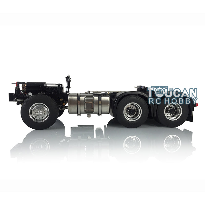 LESU 1/14 6x6 Metal Chassis 3Speed Gearbox 27T Motor Axle Lock for 3363 1851 RC Tractor Truck Model W/O ESC Toolbox Light