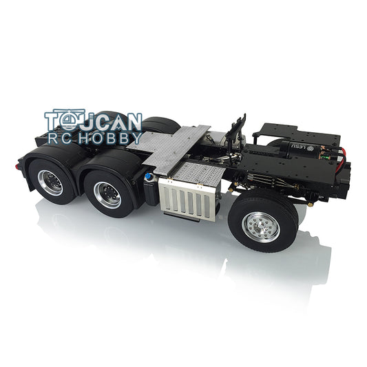 LESU 1/14 6x6 Metal Chassis 3Speed Gearbox 27T Motor Axle Lock for 3363 1851 RC Tractor Truck Model W/O ESC Toolbox Light
