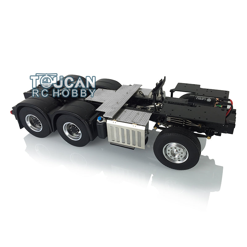 LESU 1/14 6x6 Metal Chassis 3Speed Gearbox 27T Motor Axle Lock for 3363 1851 RC Tractor Truck Model W/O ESC Toolbox Light