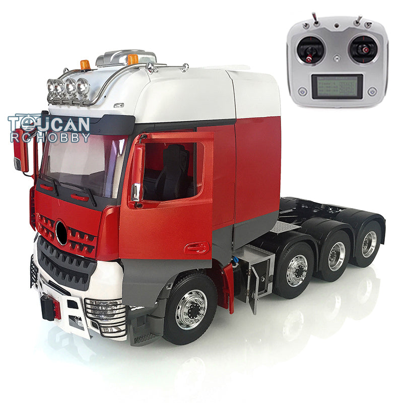 LESU 1/14 8*8 Unassembled Painted Tractor Truck RC Metal Chassis W/ Servo Motor 3Speed Gearbox Equipment Rack Air Conditioner