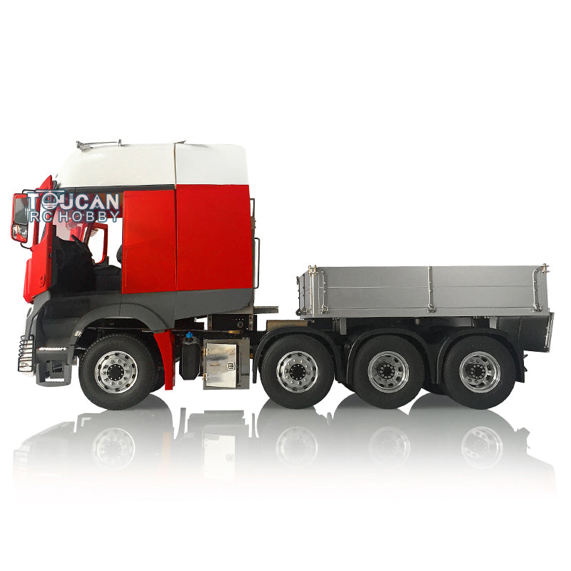 LESU 1/14 8*8 Unassembled Painted Tractor Truck RC Model Metal Chassis W/ Servo Motor Hopper W/O ESC Light Sound Controller