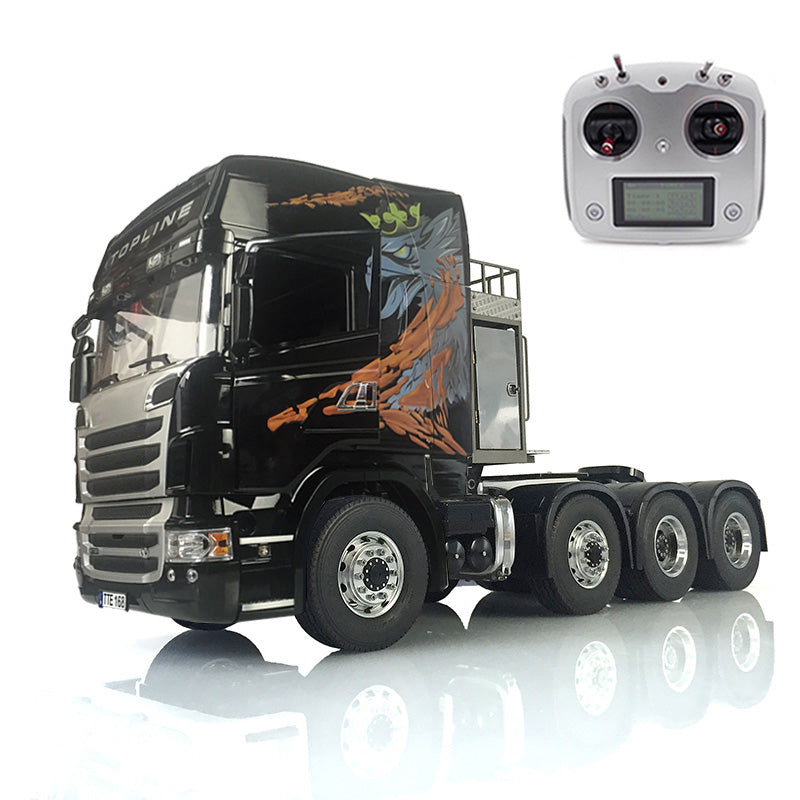 LESU 1/14 8*8 RC Tractor Truck Car Model Painted Metal Chassis W/ Highroof Cabin Set Receiver Servo Motor Light Sound System ESC