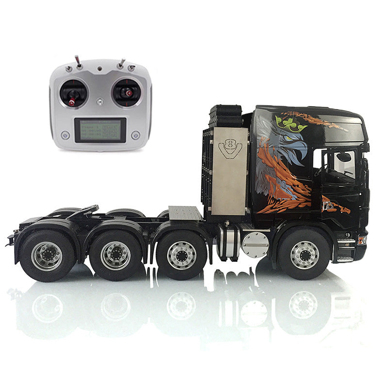 LESU 1/14 8*8 Kit Tractor Truck Car RC Model Painted Metal Chassis W/ Highroof Cabin Set 802C Servo Motor Light Sound System ESC