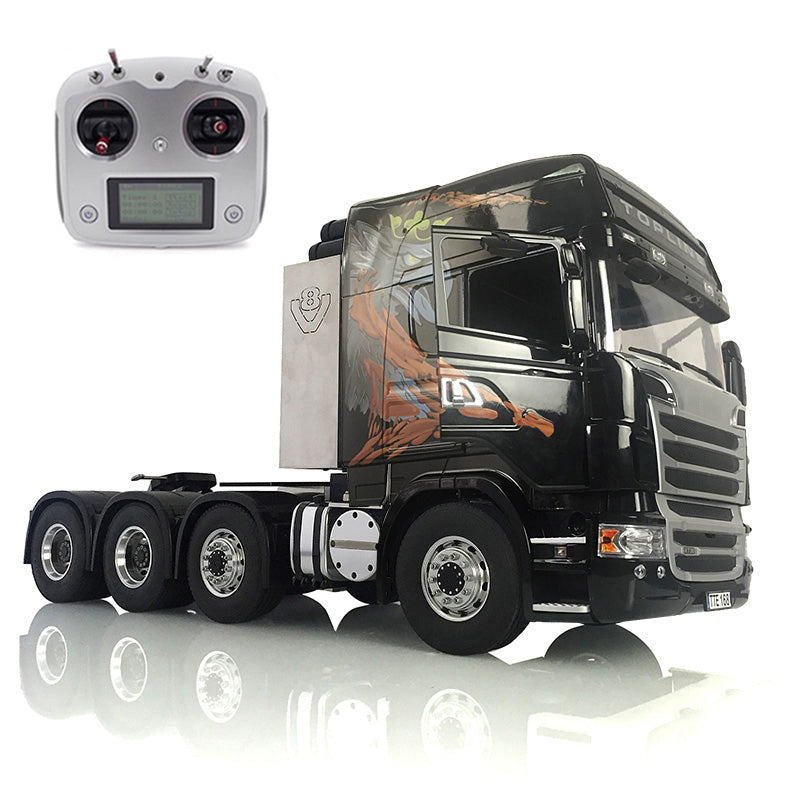 LESU 1/14 8*8 Kit Tractor Truck Car RC Model Painted Metal Chassis W/ Highroof Cabin Set 802C Servo Motor Light Sound System ESC