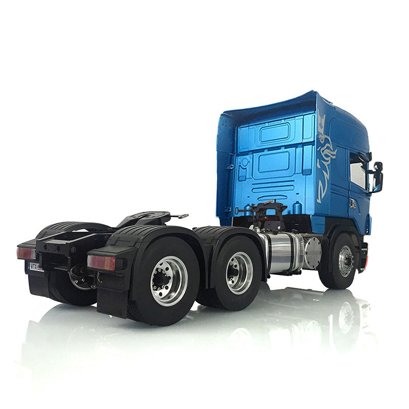 1/14 RC LESU 6*6 Radio Controlled Tractor Truck Metal Chassis Light Sound System Painted Cabin High Roof RC Construction Truck