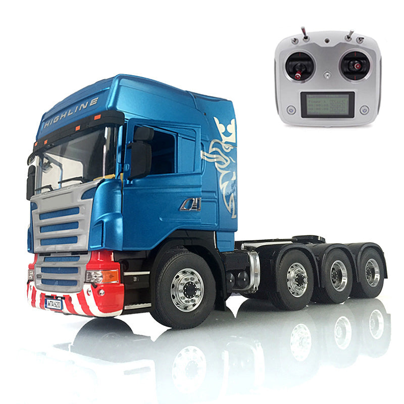 LESU 1/14 Scale 8*8 RC Tractor Truck Car Model Painted Metal Chassis W/ Light Sound ESC Cabin Set Servo 540 Motor 2Speed Gearbox