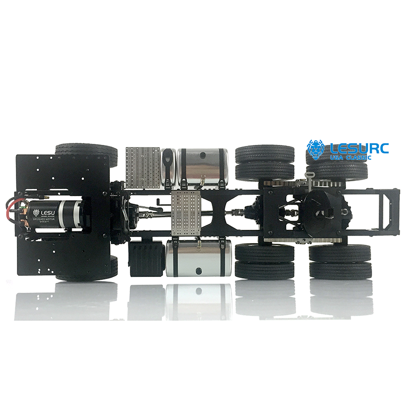 LESU 6x4 Metal Chassis with 2-Speed Transmission 540 Brushed Power Motor for 1/14 RC Tractor Truck DIY Builder Upgrade