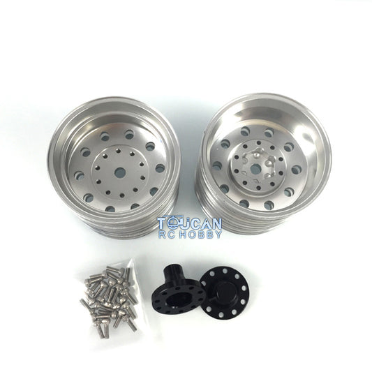 US STOCK LESU 1/14 Rear Double Wheels Metal Hub DIY Accessory Suitable for Tamiya RC Trailer Radio Controlled Tractor Truck Cars Spare Part