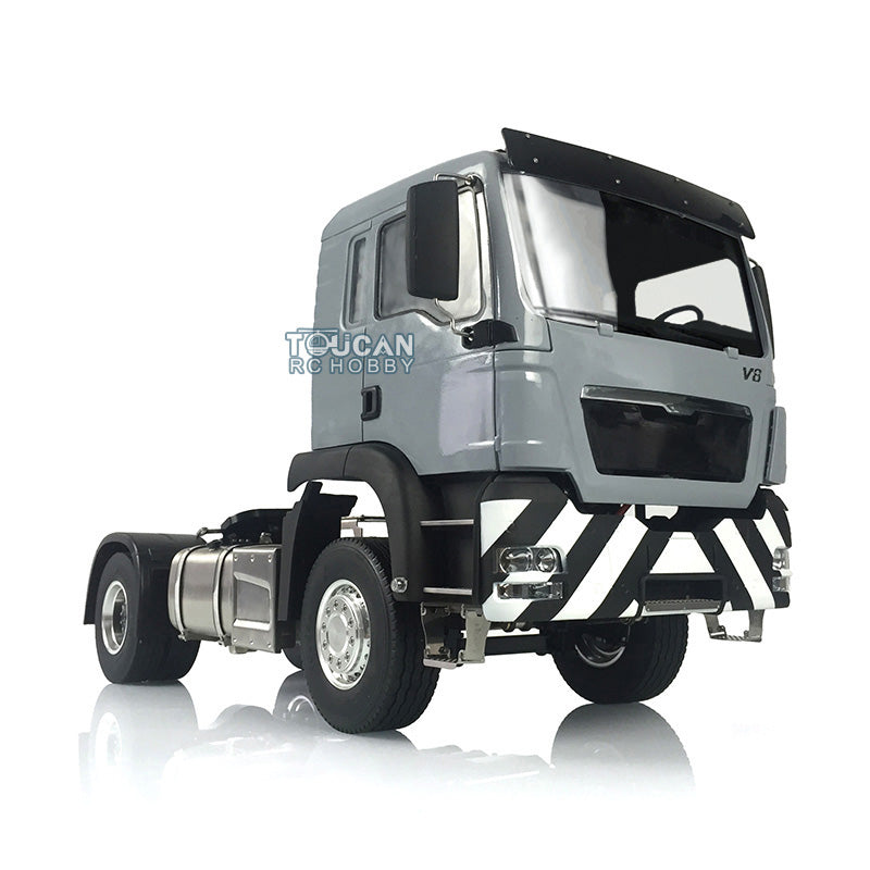 1/14 Scale LESU TGS 4*2 Remote Controlled Tractor Truck Model Metal Chassis Painted Cabin Radio Controller Light System Motor