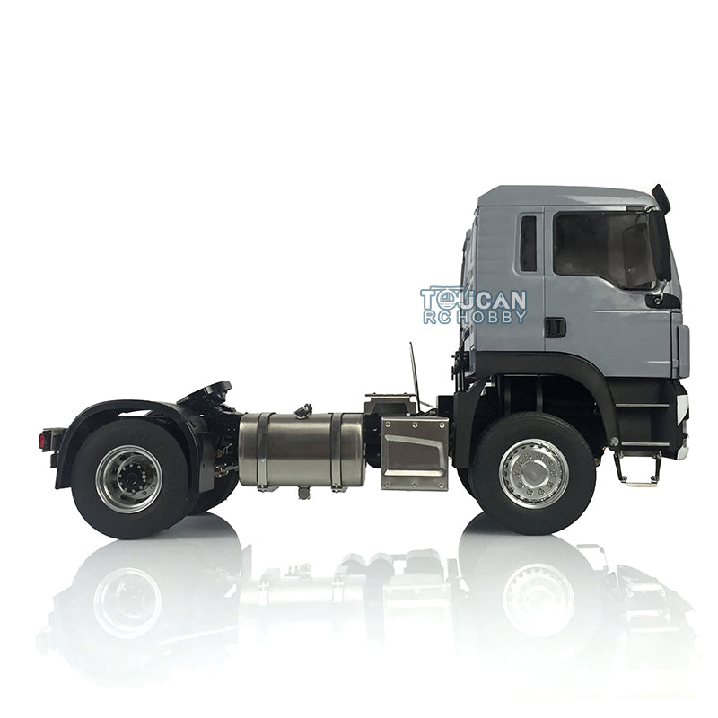 1/14 Scale LESU TGS 4*2 Remote Controlled Tractor Truck Model Metal Chassis Painted Cabin Radio Controller Light System Motor