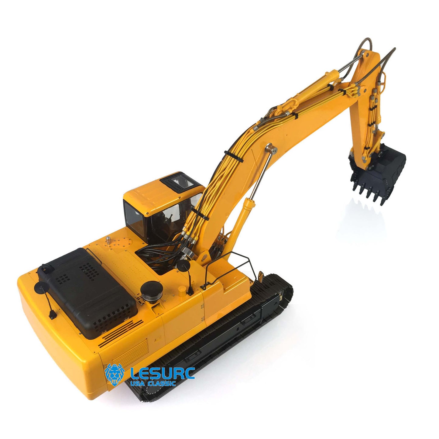 LESU PC360 1/14 Metal RC Excavator B0002 RTR Steel Alloy Hydraulic Digger Model with FlySky PL18EV Lite Controller Light System for Hobby Collectors
