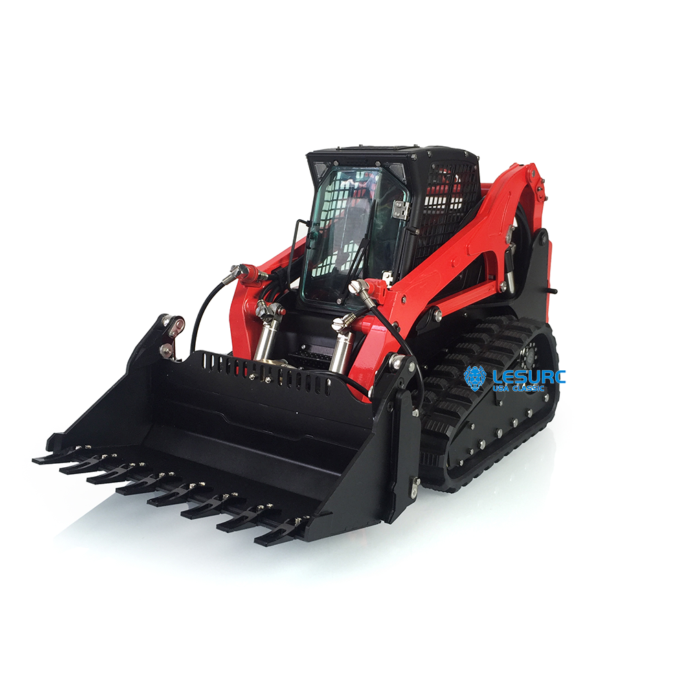 LESU 1/14 RC Hydraulic Aoue-LT5 Tracked Skid-Steer Loader Metal Remote Control Construction Vehicle RTR Model Lights Battery