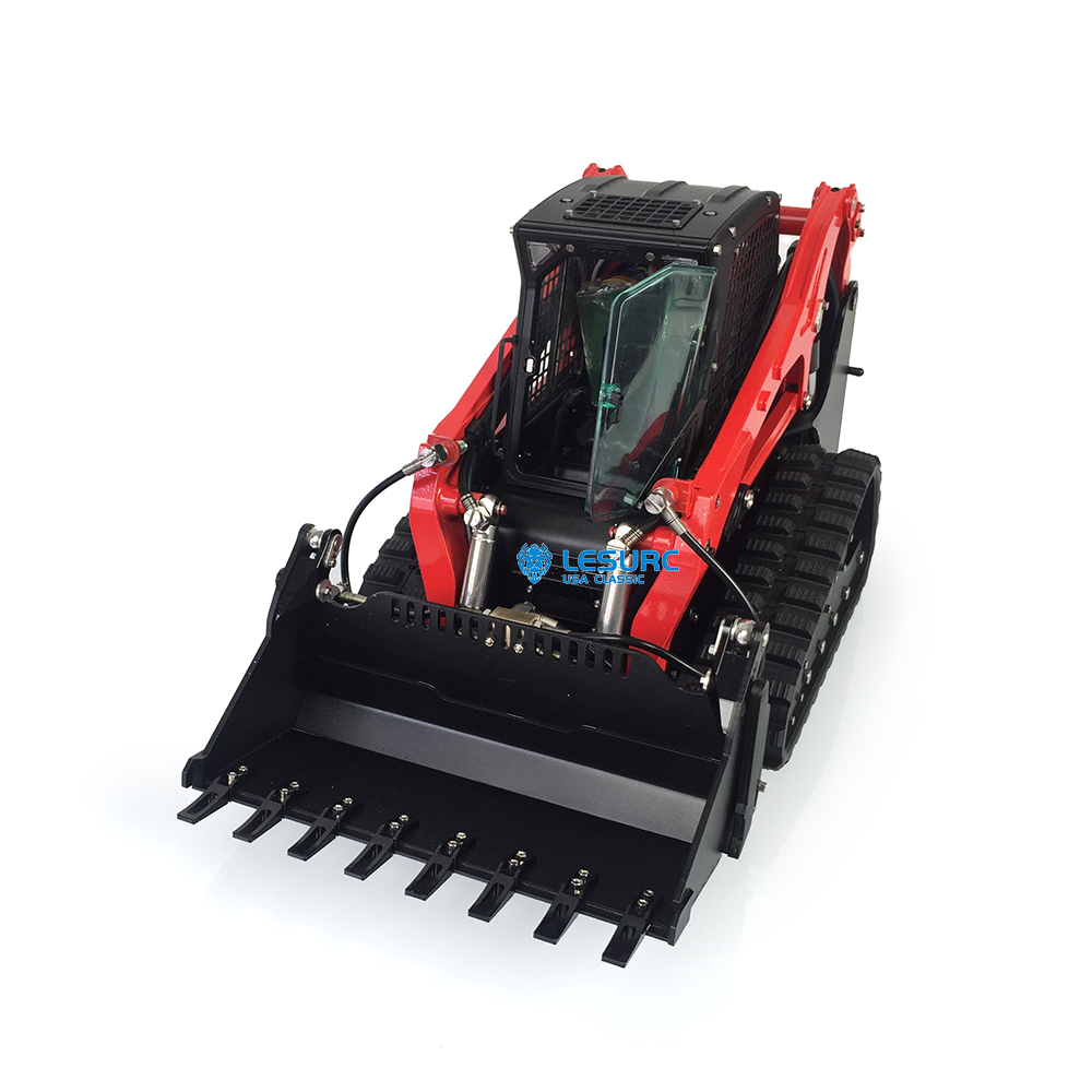 LESU 1/14 RC Hydraulic Aoue-LT5 Tracked Skid-Steer Loader Metal Remote Control Construction Vehicle RTR Model Lights Battery