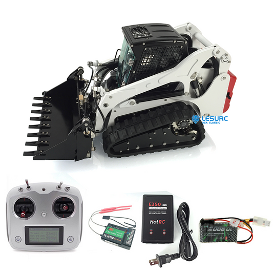 LESU 1/14 Scale Metal Aoue-LT5 Tracked Skid-Steer Remote Controlled Hydraulic Loader Ready To Run Model W/ Sound System Battery