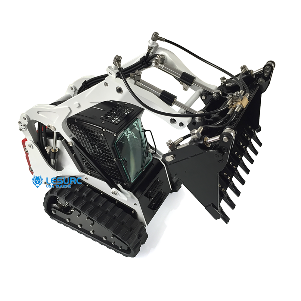 In Stock LESU 1/14 Aoue-LT5 Tracked Skid-Steer Loader Metal RC Hydraulic Loader RTR Model Lights Radio Battery Construction Vehicle