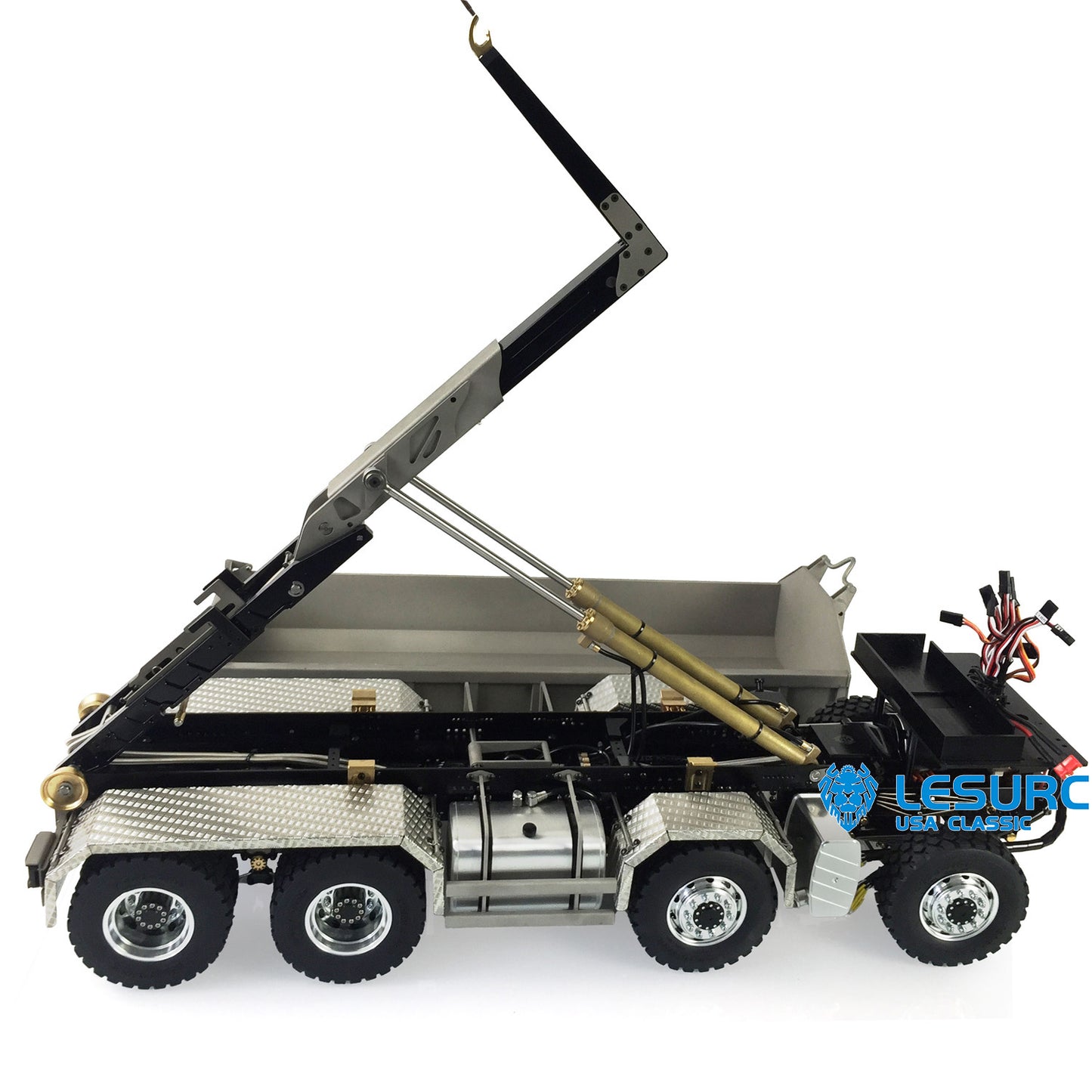 LESU 1/14 TGS 8*8 Hydraulic Dumper for Remote Controlled Truck Roll On/Off Tipper W/ Sound Light System Motor Servo