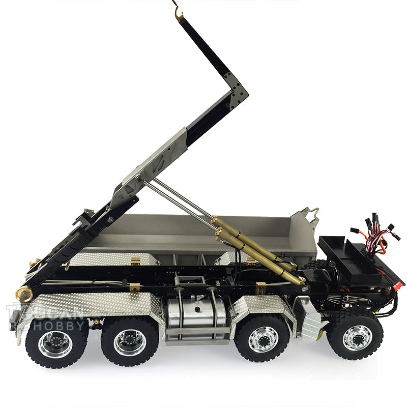 LESU 1/14 TGS 8*8 Hydraulic Dumper 4Axles RC Truck Roll On/Off Tipper I6S Radio Control Motor 2-Speed Transmission