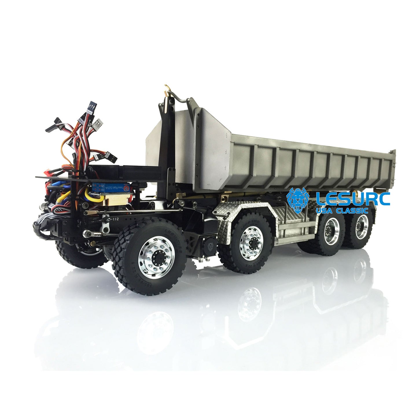 LESU 1/14 TGS 8*8 Hydraulic Dumper for Remote Controlled Truck Roll On/Off Tipper W/ Sound Light System Motor Servo