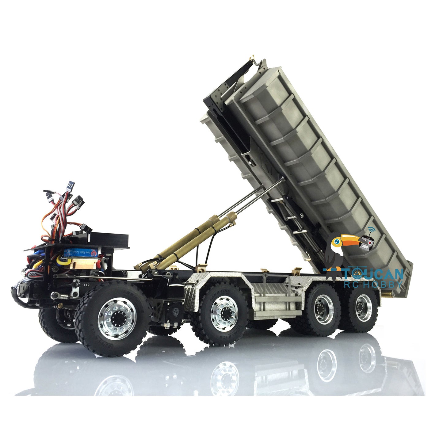 LESU 1/14 Hydraulic RC Full Dump Truck 8x8 Metal Chassis Painted Assembled Remote Control Tipper Cars