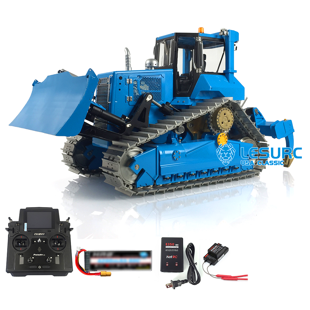 In Stock LESU 1/14 Aoue-DT60 Crawler Dozer Bulldozer RC Hydraulic Painted Assembled KIT Model Truck Pump W/ Motor ESC Light Sound System