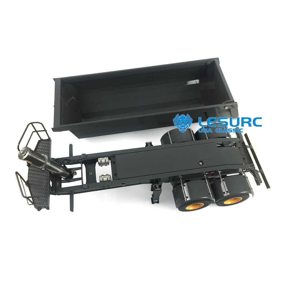 Metal Hydraulic Dumper Trailer Model For LESU 1/14 Scale RC Tractor Truck Construction Vehicle DIY W/ Oil Tank Cylinder