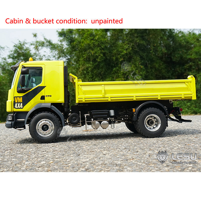 LESU 1/14 4*4 Radio Controlled Hydraulic Dumper Tipper Truck Construction Vehicle Model W/ Light Sound System Motor Servo ESC