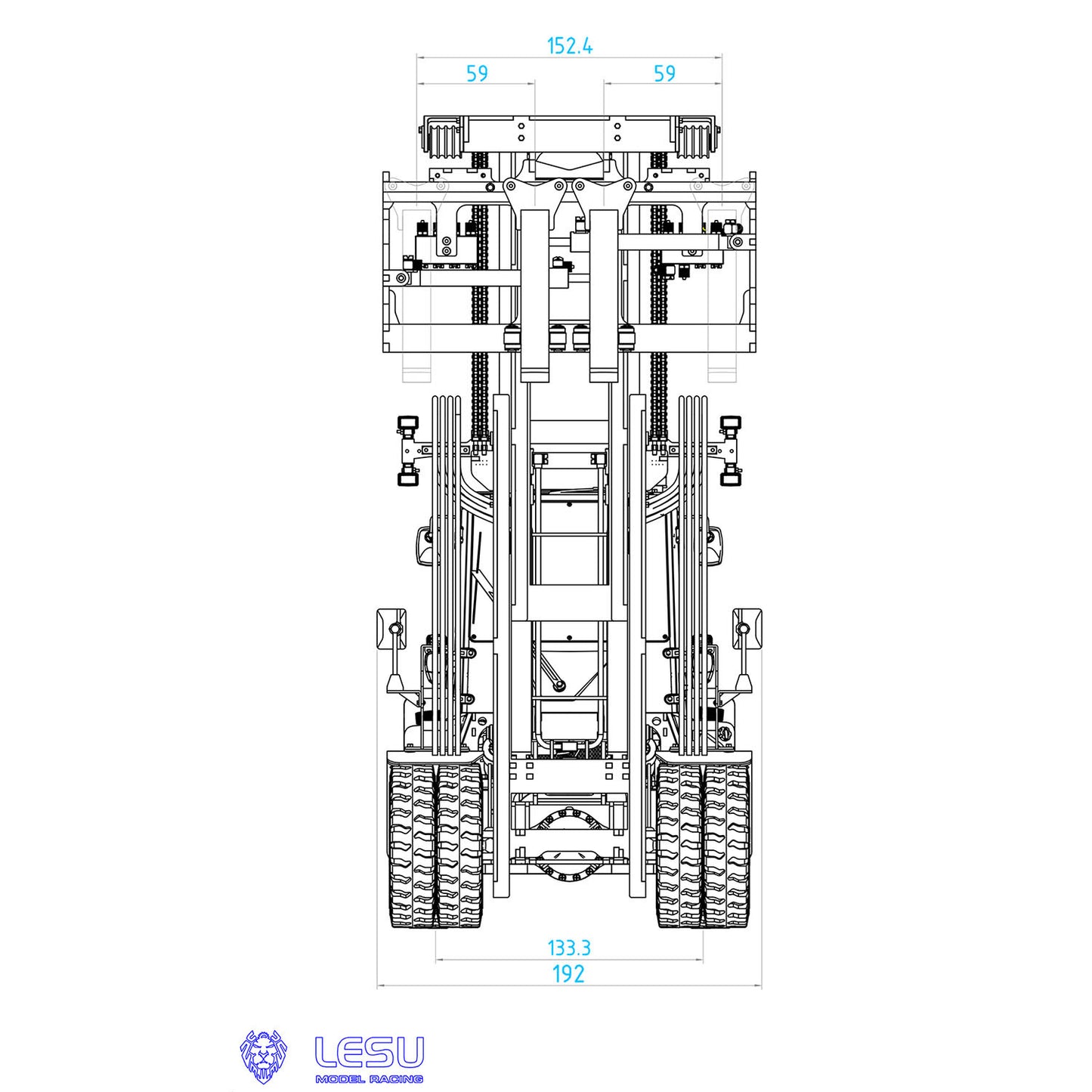 LESU 1/14 RC Hydraulic Forklift Aoue-LD160S Remote Control Cars Model Light Sound Motor ESC W/O Battery Charger Radio