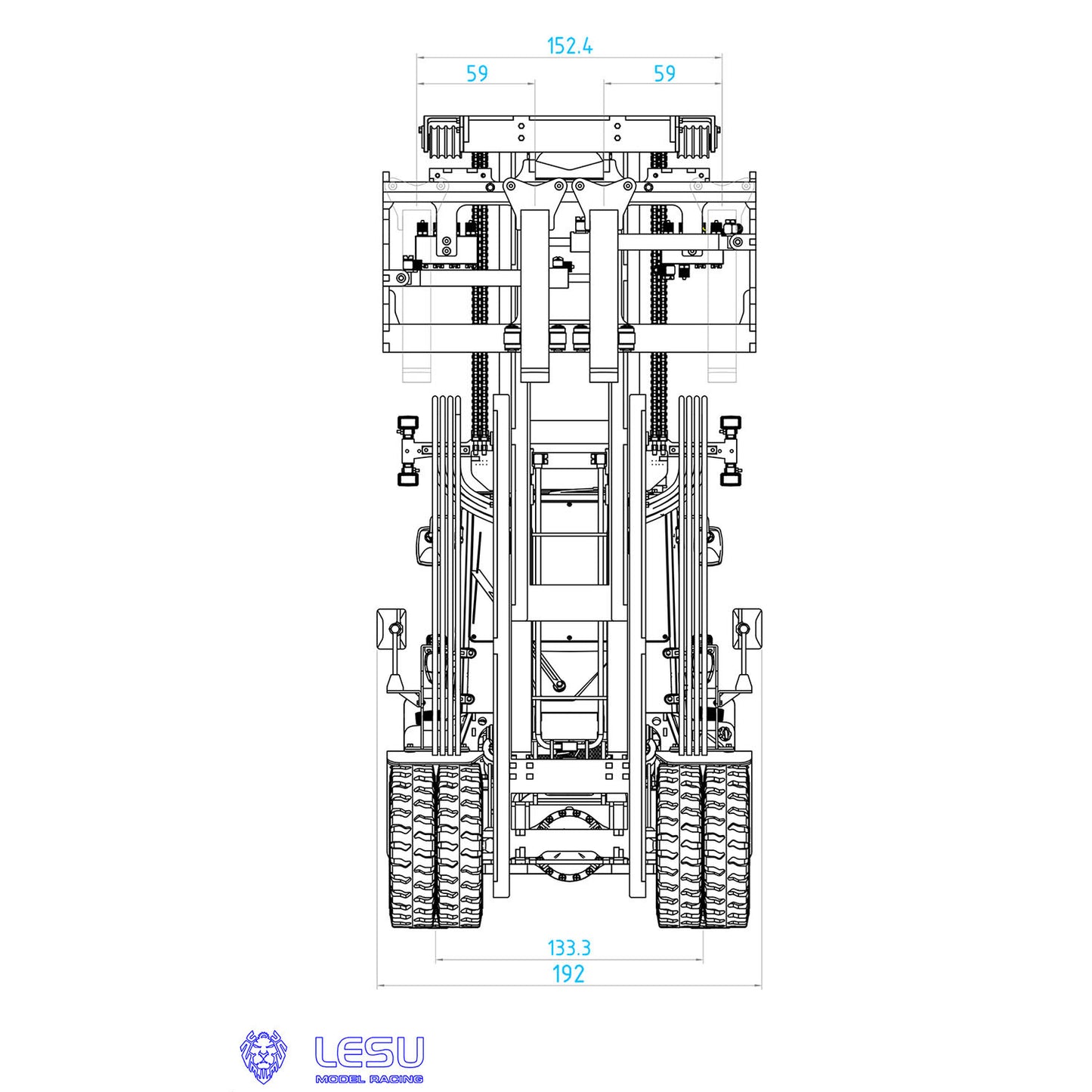 LESU Aoue-LD160S 1/14 Metal RC Hydraulic Forklift A0014 RTR with 6CH Reversing Valve Light Sound for Construction Vehicle Enthusiast