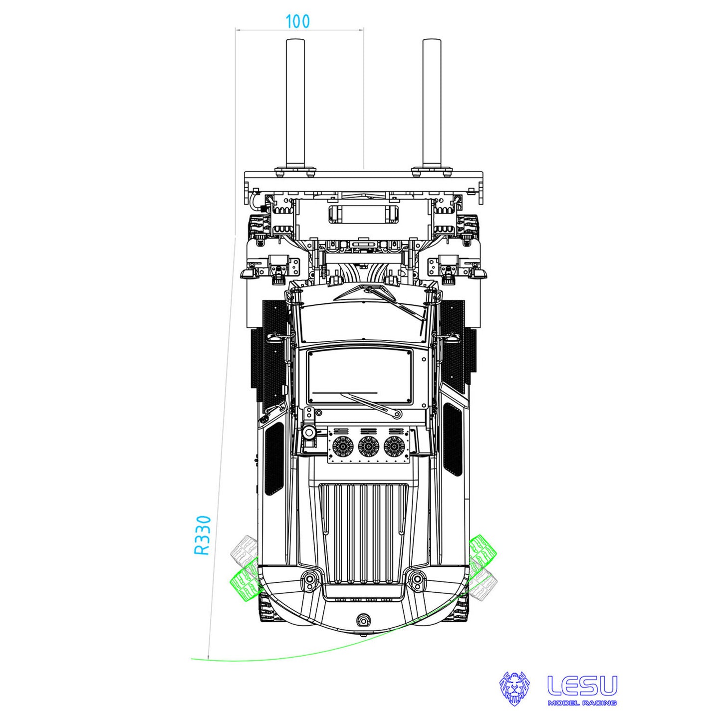 LESU Aoue-LD160S 1/14 Metal RC Hydraulic Forklift A0014 RTR with 6CH Reversing Valve Light Sound for Construction Vehicle Enthusiast