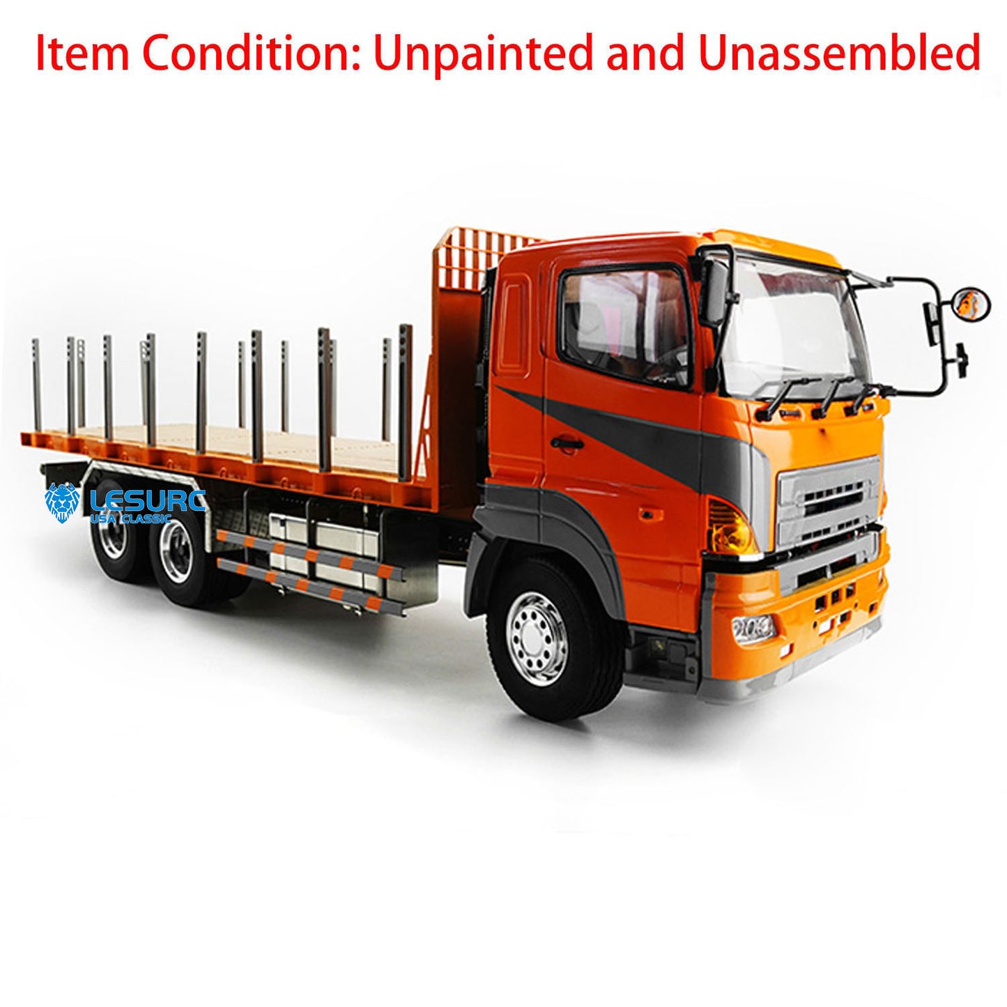 LESU HO700 1/14 6*4 Flatbed Lorry Trailer Truck A0004 with 540 Brushed Motor 2Speed Transmission for Construction Vehicle Hobby Builders