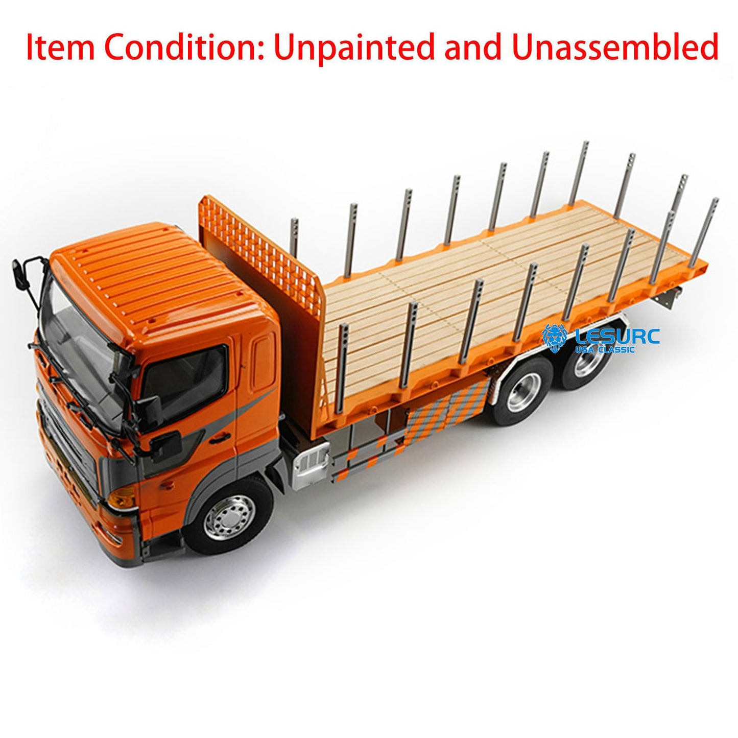LESU HO700 1/14 6*4 Flatbed Lorry Trailer Truck A0004 with 540 Brushed Motor 2Speed Transmission for Construction Vehicle Hobby Builders